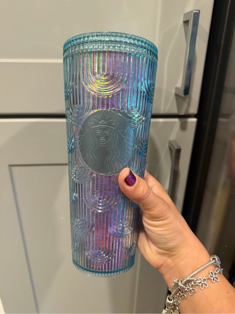 Starbucks Iridescent Aqua and Purple Tumbler